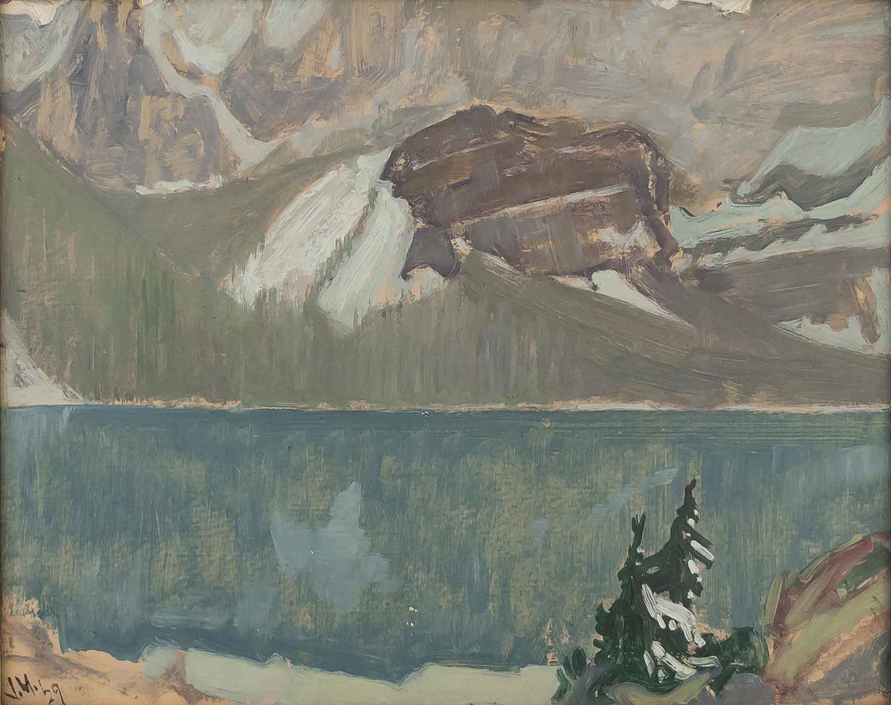 Snow, Lake O'Hara, 1929, huile, 8.5'' x 10.5''<span class="sold">vendu</span>