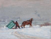Hauling snow, Lévis, Huile sur toile, 14'' x 18''<span class="sold">vendu</span>