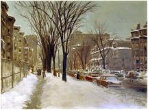 Montreal street, 1958, Oil on panel, 22'' x 30''<span class="sold">sold</span>