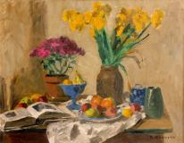 Still life with Daffodils, 1954, Huile sur panneau, 25'' x 32''<span class="sold">vendu</span>