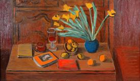 Still life with Daffodils, Huile sur toile, 29½'' x 50¼''<span class="sold">vendu</span>