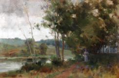 The riverside walk, Oil on canvas, 15½'' x 24''<span class="sold">sold</span>