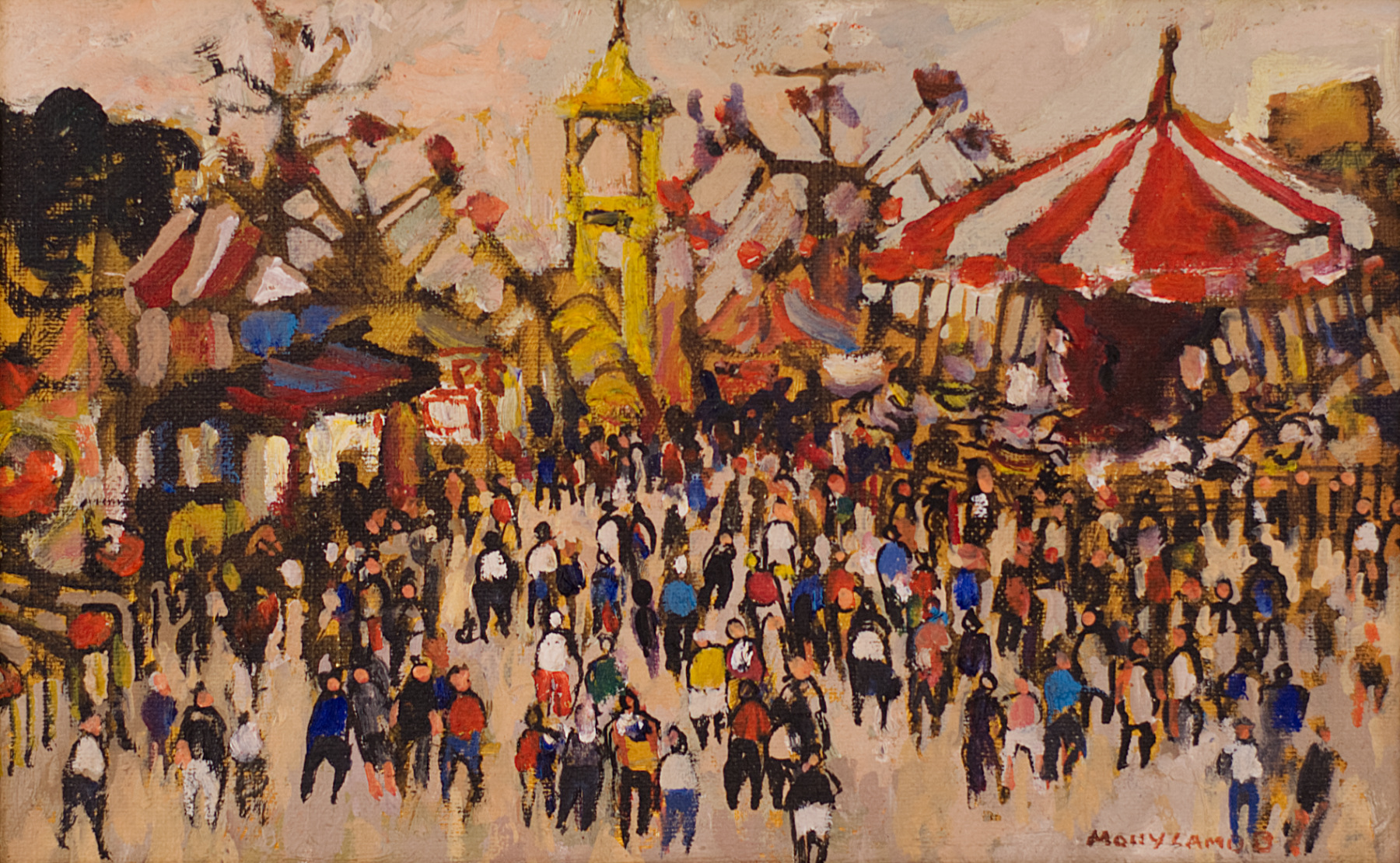 Midway Crowd, Oil on canvas, 7'' x 11''<span class="sold">sold</span>