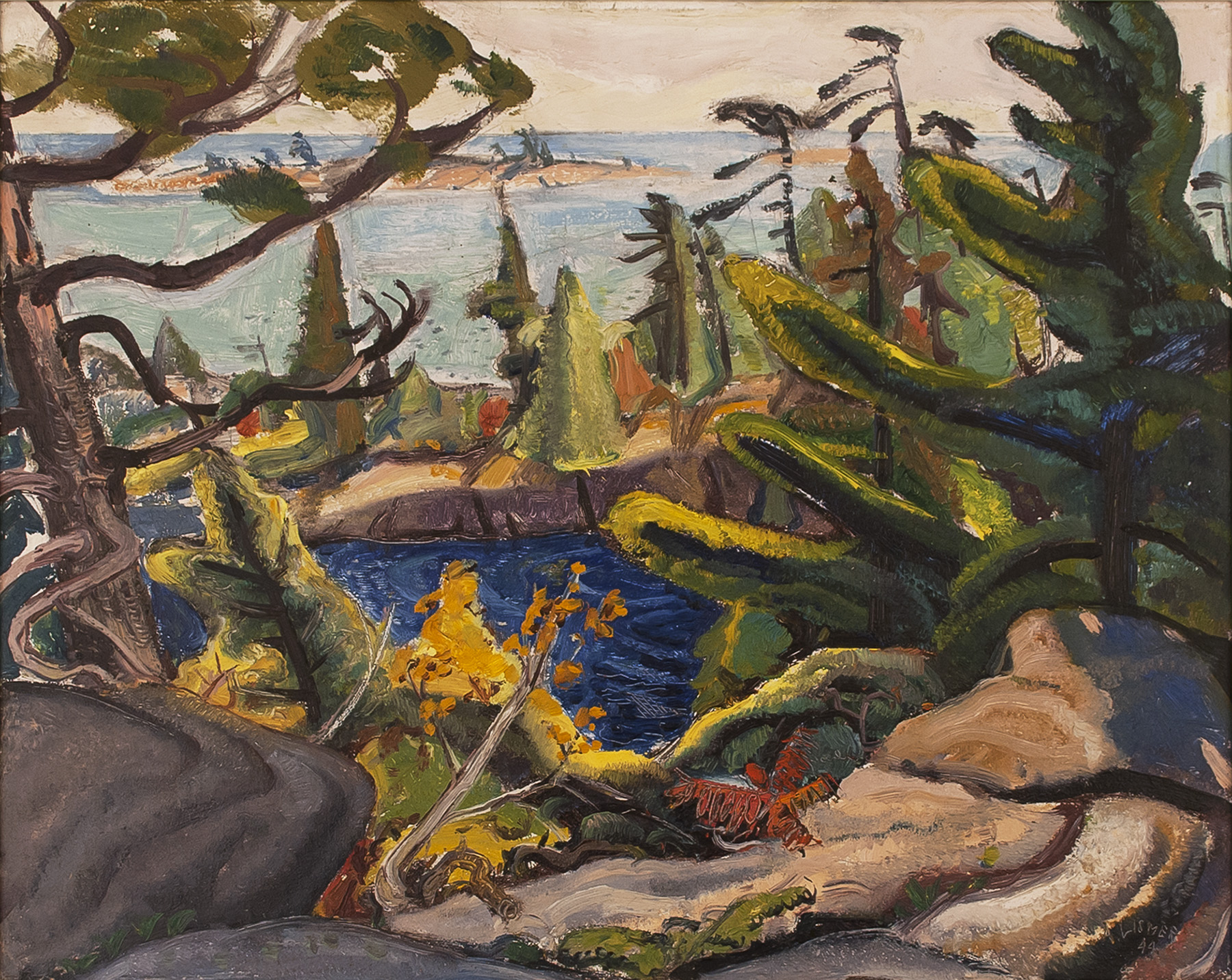 Manitou, Georgian Bay, 1944, huile, 16'' x 20''