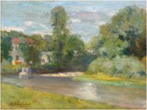 Au bord de la rivière, Oil on canvas, 10'' x 13½''<span class="sold">sold</span>