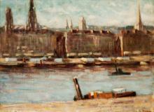 La Seine, Paris, Oil on canvas, 28½'' x 12''<span class="sold">sold</span>