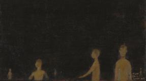 Hommes dans le noir, Oil on canvas, 5¾'' x 10''<span class="sold">sold</span>