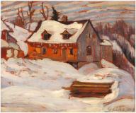 House in winter, Charlevoix, Huile sur panneau, 8½'' x 10½''<span class="sold">vendu</span>