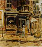 Street Corner, 1962, Oil on canvas, 10'' x 9''<span class="sold">sold</span>
