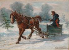 Sleigh ride, Oil on canvas, 12¼'' x 17¼''<span class="sold">sold</span>