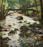 The brook, Oil on panel, 12'' x 11''<span class="sold">sold</span>