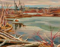 The break up, Snib Lake, Oil on canvas, 25'' x 32''<span class="sold">sold</span>