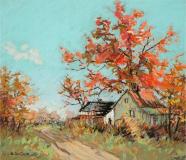 The red maple, Pastel on paper, 12½'' x 13¾''<span class="sold">sold</span>